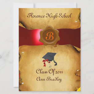 AFSTUDEREN FOTO TEMPLATE PARCHMENT Red Wax Seal Kaart