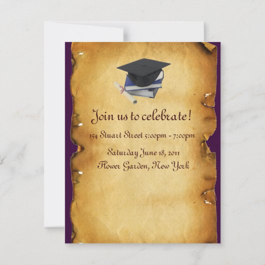 AFSTUDEREN FOTO TEMPLATE PARCHMENT Red Wax Seal Kaart (Achterkant)