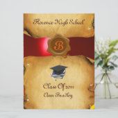 AFSTUDEREN FOTO TEMPLATE PARCHMENT Red Wax Seal Kaart (Staand voorkant)