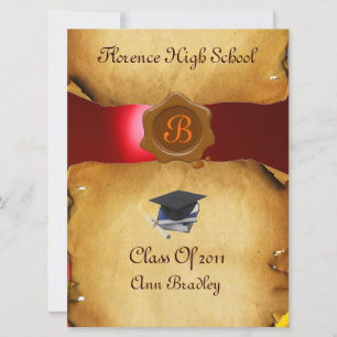 AFSTUDEREN FOTO TEMPLATE PARCHMENT Red Wax Seal Kaart