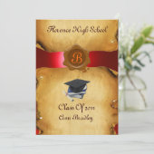 AFSTUDEREN FOTO TEMPLATE PARCHMENT Red Wax Seal Kaart (Staand voorkant)