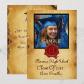 AFSTUDEREN FOTO-TEMPLATE PARCHMENT, Rood waszegel Kaart (Voorkant / Achterkant)