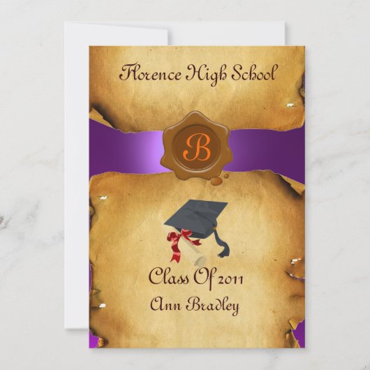 AFSTUDEREN FOTO TEMPLATE PARCHMENT Wax Seal Kaart (Voorkant)