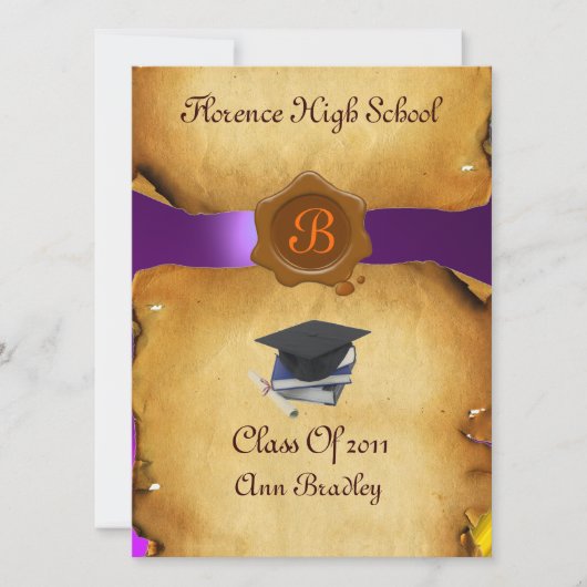 AFSTUDEREN FOTO TEMPLATE PARCHMENT Wax Seal Kaart (Voorkant)
