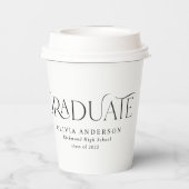 Afstuderen foto terracotta botanische moderne papieren bekers (Achterkant)