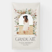 Afstuderen foto terracotta botanische moderne spandoek (Verticaal)