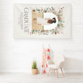 Afstuderen foto terracotta botanische moderne spandoek (Insitu)