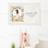 Afstuderen foto terracotta botanische moderne spandoek (Insitu)