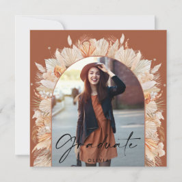 Afstuderen foto terracotta pampas botanisch kaart