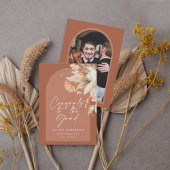 Afstuderen foto terracotta pampas botanisch kaart