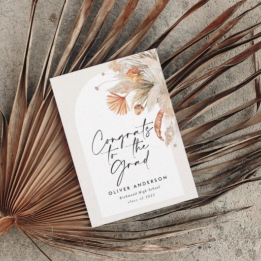 Afstuderen foto terracotta pampas botanisch kaart