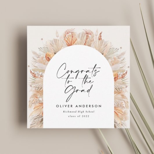 Afstuderen foto terracotta pampas botanisch kaart