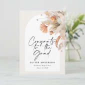 Afstuderen foto terracotta pampas botanisch kaart (Staand voorkant)