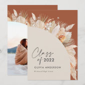 Afstuderen foto terracotta pampas botanisch kaart (Voorkant / Achterkant)