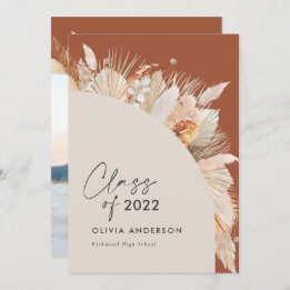 Afstuderen foto terracotta pampas botanisch kaart