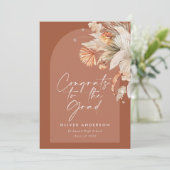 Afstuderen foto terracotta pampas botanisch kaart (Staand voorkant)