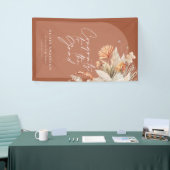 Afstuderen foto terracotta pampas botanisch spandoek (Beurs)