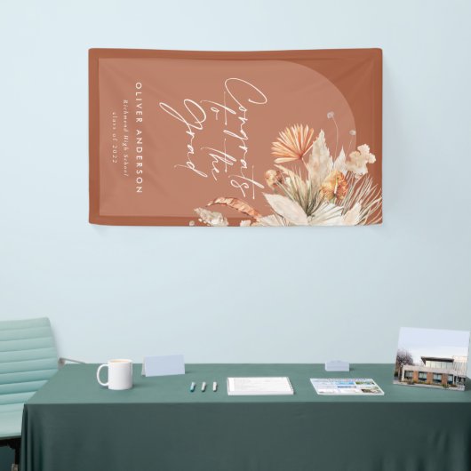 Afstuderen foto terracotta pampas botanisch spandoek (Beurs)