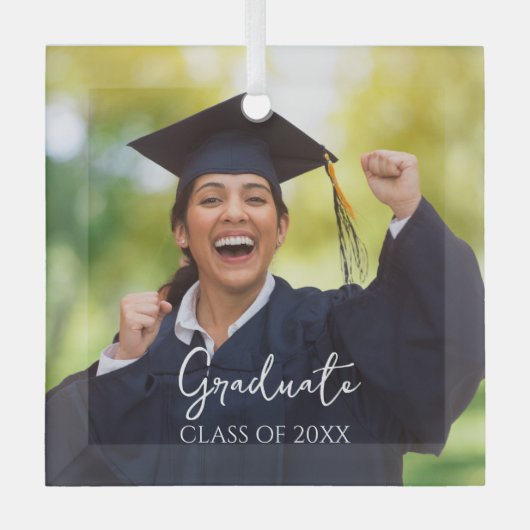 Afstuderen Foto Trots Afstuderen Gift Glas Ornament (Voorkant)