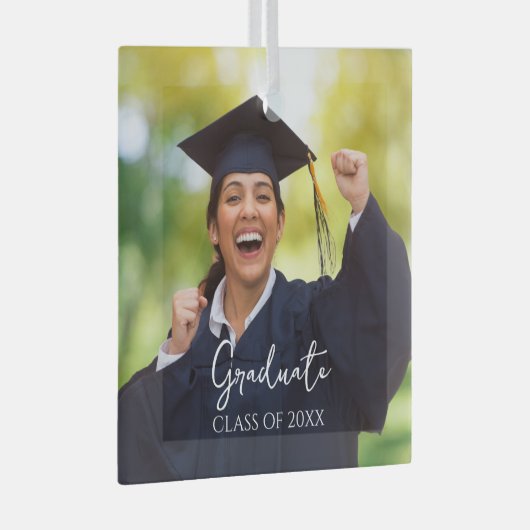 Afstuderen Foto Trots Afstuderen Gift Glas Ornament (Voorkant Rechts)
