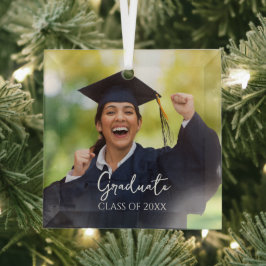 Afstuderen Foto Trots Afstuderen Gift Glas Ornament