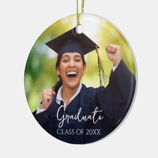 Afstuderen Foto Trots Afstuderen Gift Keramisch Ornament (Links)