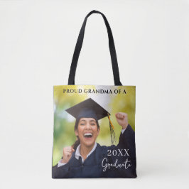 Afstuderen foto trotse oma tote bag