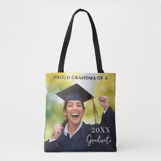 Afstuderen foto trotse oma tote bag (Voorkant)