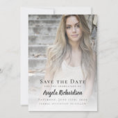 Afstuderen Foto Typografie Save the Date Aankondiging (Voorkant)