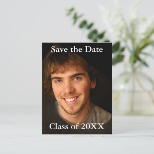 Afstuderen Foto Uitnodiging-Veranderen naar het hu Aankondigingskaart (Staand voorkant)