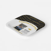 Afstuderen foto van Elegant Black Gold Papieren Bordje (Gebogen)