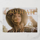 Afstuderen foto van het Serif Afstuderen Folie Uitnodiging (Voorkant)