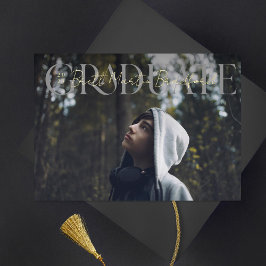 Afstuderen foto van het Serif Afstuderen Folie Uitnodiging