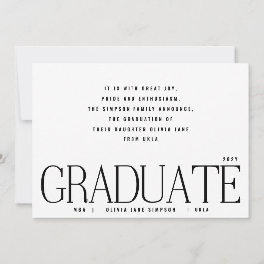 AFSTUDEREN | Foto van White Modern College Aankondiging (Achterkant)