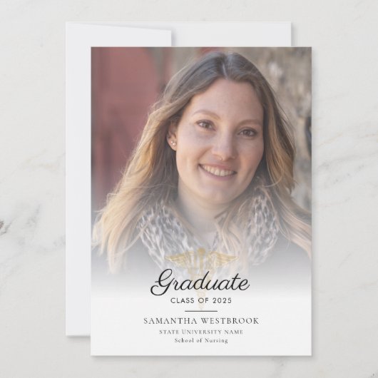 Afstuderen Foto Verpleegster Pinning 2025 Afstudee Aankondiging (Voorkant)