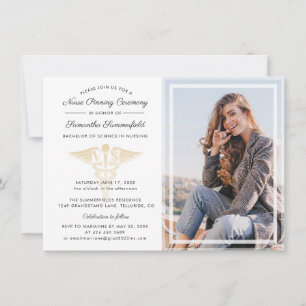 Afstuderen foto verpleegster pinning ceremonie kaart