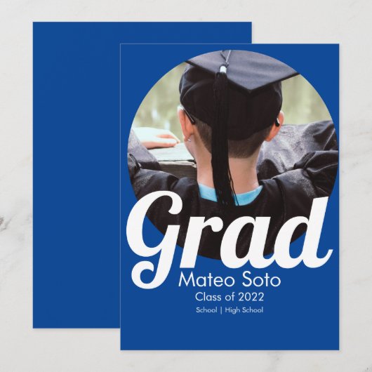 Afstuderen Foto Vet om het even welke kleurenaanko Kaart (Voorkant / Achterkant)