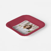 Afstuderen Foto Vet Script Crimson Afstuderen Papieren Bordje (Gebogen)