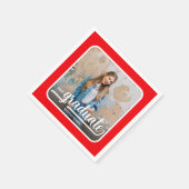 Afstuderen foto vet script rood servet (Hoek)