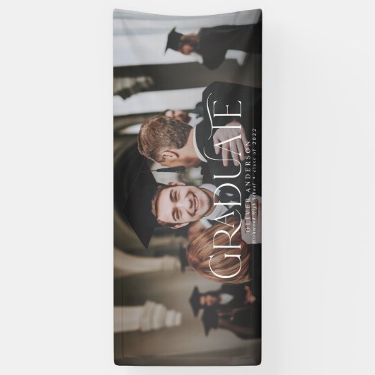 Afstuderen foto waterverf botanische floraal spandoek (Verticaal)