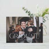 Afstuderen foto waterverf botanische florale moder aankondiging (Staand voorkant)