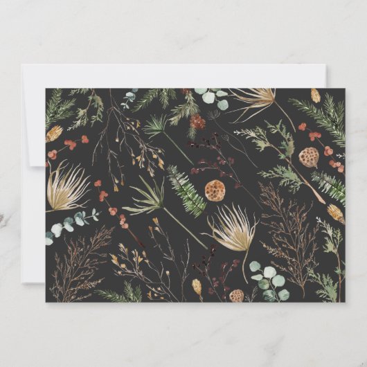 Afstuderen foto waterverf botanische florale moder aankondiging (Achterkant)