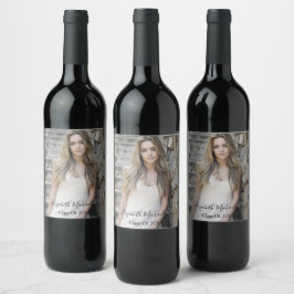 Afstuderen Foto Wijn Etiket