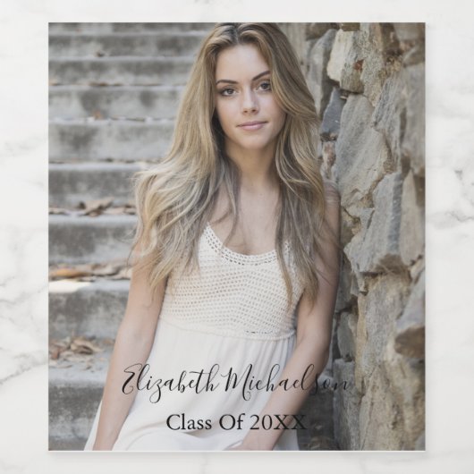 Afstuderen Foto Wijn Etiket (Enkel label)