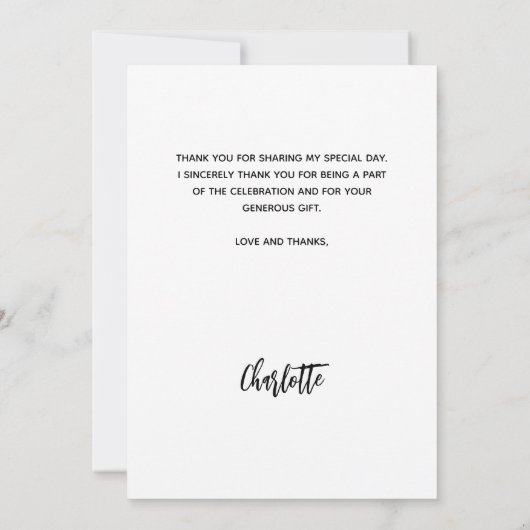 Afstuderen foto wit dank u kaart (Achterkant)