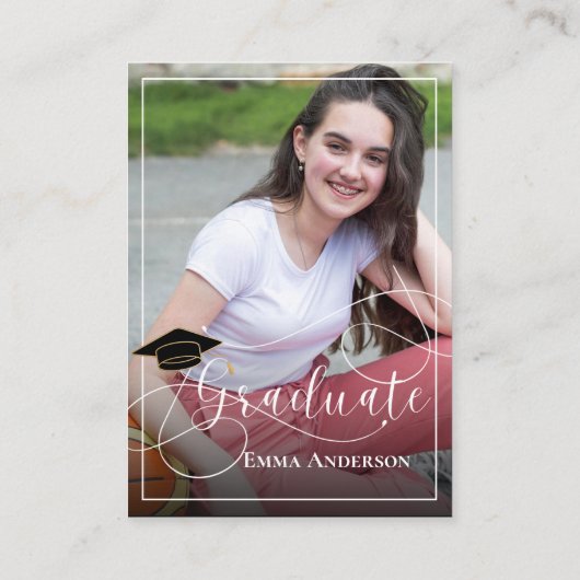 Afstuderen Foto Wit en Zwart 2025 Afstuderen Advieskaart (Achterkant)