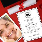 Afstuderen Foto Wit Zwart Tekstaankondiging Kaart