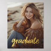 Afstuderen foto zal het woord afstuderen in folie afdrukken (Voorkant)