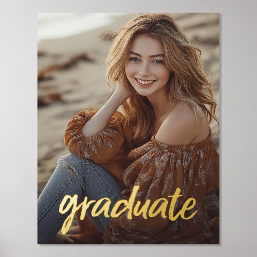 Afstuderen foto zal het woord afstuderen in folie afdrukken (Voorkant)