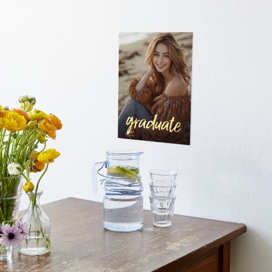 Afstuderen foto zal het woord afstuderen in folie afdrukken (Laag (Keuken))